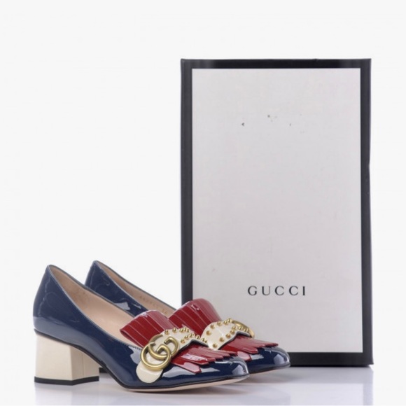 Studded Patent Gucci Marmont Pumps/Loafers - Picture 16 of 16